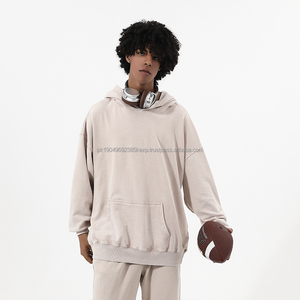 Pull à capuche surdimensionné vintage à imprimé éponge épais avec logo personnalisé Pull décontracté Stone Wash Acid Wash Sweatshirt - Product Image 4