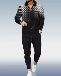 ชุดเสื้อโปโลชายแขนยาวพร้อมกางเกงซิปแฟชั่นเทรนด์ปี 2025 - Product Image 2