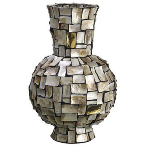 Bone Inlay Flower <b>Vase</b> Handcrafted Geometric Pattern Mosaic Flower Pot Premium Tabletop <b>Decorative</b> <b>Vase</b> for Home Living Room - Product Image 1
