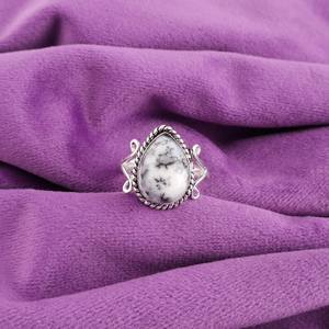 Dendritic <b>Opal</b> <b>Ring</b> Sterling <b>Silver</b> Handcrafted Boho Cabochon Jewelry IGI Certified High Quality Christmas Gift for Her Mom - Product Image 1