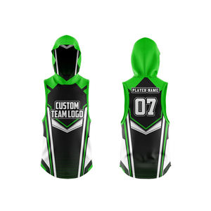 Camisetas de Compresión sin Mangas con Capucha Personalizadas, Nuevo Diseño, Uniformes Deportivos con Estampado de Bandera, Uniformes de Sublimación sin Mangas para Juegos de Liga 7v7 - Product Image 4