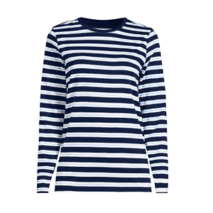 Camisetas a Rayas Elegantes de Manga Larga, Corte Ajustado, Diseño Personalizado, Orientadas a la Exportación, de Primera Calidad, para Mujer, Tallas Grandes - Product Image 5