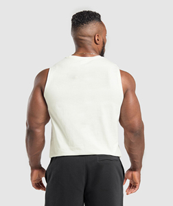 Débardeur Homme Col Rond en Coton Lourd Tricoté Lavé Respirant 100% Coton Personnalisable avec Logo Vente en Gros pour Musculation et Fitness - Product Image 3