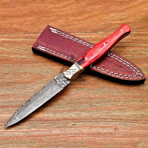 Équipement de camping, couteaux à lame fixe avec manche en bois DIY - Lame légère en acier inoxydable et en acier Damas, personnalisable OEM - Product Image 2