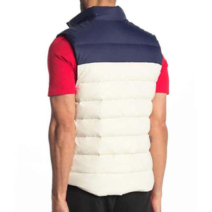 Gilet matelassé pour homme, col montant, fermeture éclair, coupe-vent, veste décontractée, rembourrage en polyester, couleur unie, veste d'automne, doudoune - Product Image 3