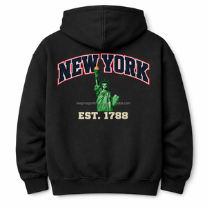 เสื้อฮู้ดดี้ผ้าเชนิลล์ปักลาย New York สำหรับผู้ชาย สไตล์ลำลอง ผ้าฝ้ายฟลีซ พิมพ์ลายด้านหน้า ทรงปกติ ใส่ได้ในช่วงฤดูใบไม้ร่วง - Product Image 3