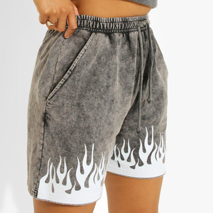 Shorts pour femmes en coton 100% respirant, de haute qualité, dernier design, effet délavé, taille élastique, vente en gros - Product Image 6