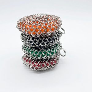 Customizable Stainless Steel Metal Chainmail Scrubber For Cleaning <b>Cast</b> Iron Skillet Without Damaging Surface Strong - Product Image 1