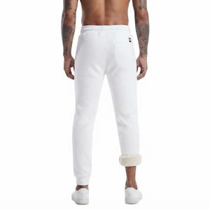 DROGEN EXPORT CUSTOM Mens White <b>Linen</b>/Cotton Anti-Pilling Lightweight Spring Breathable Sweatpants Casual Athletic Streetwear - Product Image 2