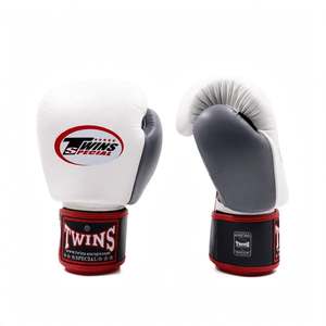 Gants de boxe Muay Thai Twins en cuir de vache véritable, faits à la main, pour entraînement MMA, fermeture auto-agrippante, respirants, avec poignées respirantes pour les mains - Product Image 2