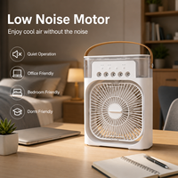 Refroidisseur d'air portable avec grand réservoir d'eau de 600 ml, 5 buses de pulvérisation, alimentation USB, faible bruit, 3 vitesses, pour la maison, la voiture et l'extérieur