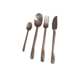 Ensemble de couverts en acier inoxydable noir mat, couteau, fourchette, cuillère, résistant à la rouille, design minimaliste, couverts de camping pour repas en plein air - Product Image 3