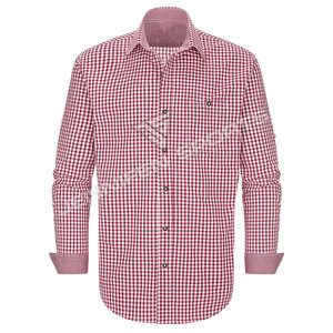 Festival de la bière traditionnel allemand, chemise à carreaux rouge et blanc pour hommes adultes bavarois, manches longues, 100% coton - Product Image 2