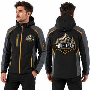 Chaqueta Térmica Softshell Personalizada con Logotipo Bordado en la Parte Delantera y Trasera, Resistente al Agua, con Capucha, para Hombres, Mujeres, Equipos y Clubes - Product Image 2