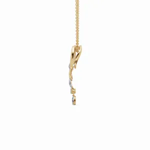 Colgante de Diamante Cultivado en Laboratorio Etereinte en Oro Amarillo de 18K, Corte Redondo y Pera, Collar de Compromiso y Boda, Certificado IGI - Product Image 2
