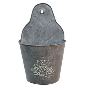 Handmade Farmhouse Galvanized Metal Wall Planter Set Vintage Hanging Flower <b>Pot</b> for Indoor Outdoor Living Room & Balcony Decor - Product Image 1