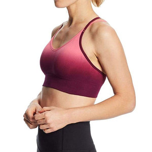 New Trim Style Ribbed Material Made Women Quiack Dry And Sweat Wicking Sportv <b>Bra</b> For Indoor Winter Fall In Sport <b>Bra</b> - Product Image 3