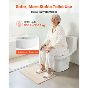 Rialzo per Sedile WC con Capacità di Carico di 300 Libbre, Altezza di Sollevamento di 3,5 Pollici, Apertura Allargata per la Sicurezza in Bagno - Product Image 4