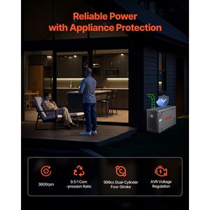 Generatore Dual Fuel da 22kW di Potenza Massima in Standby, 20kW di Potenza Massima per Tutta la Casa, Alimentazione di Emergenza per Tutta la Casa a Gas Naturale e GPL - Product Image 5