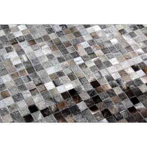 Multi-Size 2025 Elegant Persian Woven Striped <b>Rug</b> Cowhide Leather Cotton Blend Pet Friendly Non-Slip Low Pile <b>Grey</b> White Tan - Product Image 2