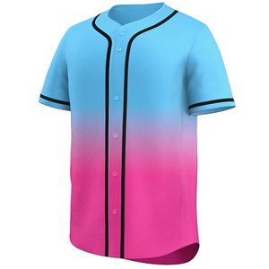 Camiseta de Béisbol Unisex, Degradado Azul y Rosa, Manga Corta, Lisa, Ideal para Impresión Personalizada - Product Image 6