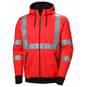 Vêtements de travail d'hiver à manches longues haute visibilité pour la construction, sweats à capuche avec bandes réfléchissantes, vêtements de sécurité, sweats à capuche zippés - Product Image 5