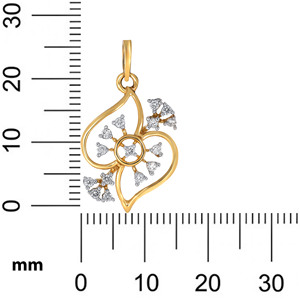 Pendentif floral élégant plaqué or avec un design à trois pétales de feuilles et des accents en grappe scintillants pour bijoux de mode féminins - Product Image 5