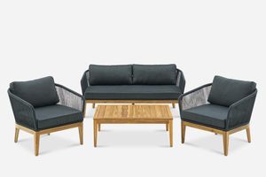 Teak Outdoor Sofa Set Patio Furniture Solid Wood Garden Sofa Weather Resistant Indonesia Manufacturer - Product Image 6