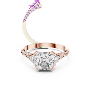 แหวนเพชรคัตติ้งพรีเมียมคุณภาพสูง ได้รับการรับรองจาก GRA ตัวเรือนทองคำแท้ 14K สีโรสโกลด์ แหวนแต่งงานสำหรับเจ้าสาว ราคาขายส่ง - Product Image 2