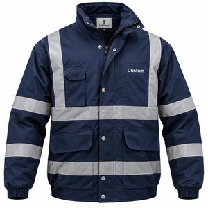 Safety Workwear Winter Jacket Rain Jacket <b>Men's</b> Waterproof Lightweight Reflective <b>Raincoat</b> High Visibility Rain Coat Rain - Product Image 1