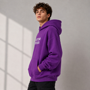 New Arrival Custom Logo High Quality 330g <b>Thick</b> Heavyweight 100% Cotton <b>Fleece</b> Streetwear Heavy Pullover Oversized Hoodies <b>Men</b> - Product Image 2