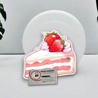 Kue Stroberi Berkualitas Tinggi Hiasan Bunga Berlian Akrilik Magnetik untuk Bulu Mata Palsu Label Pribadi Dapat Digunakan Kembali Ramah Lingkungan Alat Kecantikan