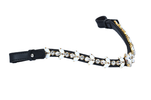 Luxury Crystal Horse Browband Premium Leather English Bridle White Opal Rhinestones Comfortable Durable Box Packaging <b>Equestrian</b> - Product Image 6
