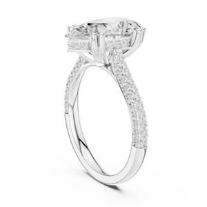 Anillo de Oro de 14K con Diamante Cultivado en Laboratorio de Corte Pera de 4 CT, Certificado IGI, VS1, Color E, para Boda, Compromiso o Aniversario - Product Image 6
