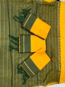 Nueva tendencia india, Sari de Organza bellamente diseñado con hilo de seda banarasi, trabajo, gota de nieve, ropa de boda, Sari Shari - Product Image 2