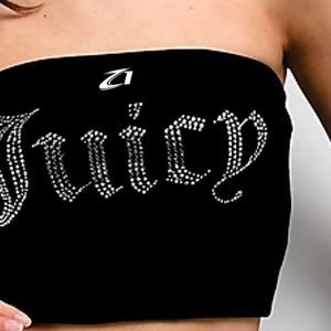 Low MOQ Women Fashion Strapless Rhinestone Letter Tube <b>Top</b> Custom Logo Slim Fit Bandeau Crop <b>Top</b> OEM Women's Shirts Manufacturer - Product Image 5