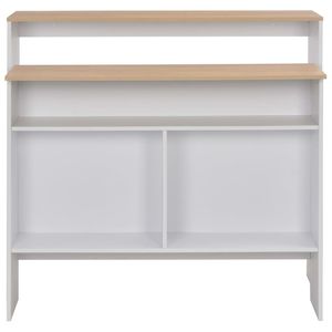 Tavolo da Bar "x 15.7" x 47.2 "bianco e 51.2 quercia con 2 piani tavolo - Product Image 5