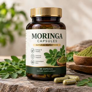 Cápsulas de Moringa Superalimento Natural Suplemento Dietético 60 Cápsulas Apoyo Nutricional Herbal - Product Image 1