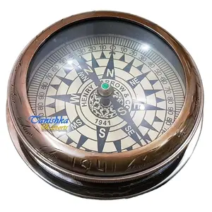 Brass Pocket Compass Engravable Magnetic Nautical Pocket Compass Open Face Designer Hiking Camping Compass