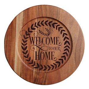 Rustic Wooden Charger Plates Engraved Wood <b>Dinner</b> Under Plates Welcome To Our Home Wedding Table Decoration Serving <b>Tray</b> Plate - Product Image 1