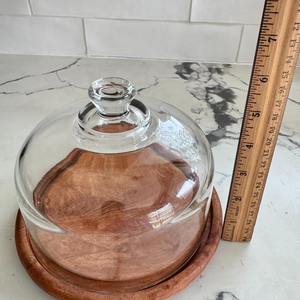 Cúpula para tartas, soporte de madera para tartas, cloche de cristal con base de madera, expositor de tartas, soporte para postres, bandeja de exhibición para panadería, cubierta para repostería - Product Image 2