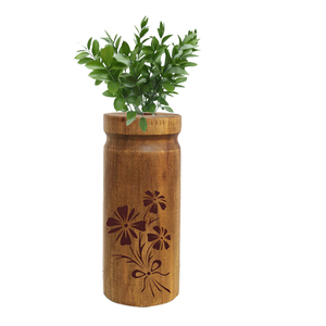 Maceta Cilíndrica Moderna de Madera Maciza, Ecológica, para Suculentas, Decorativa para Escritorio o Mesa, Venta al Por Mayor - Product Image 5