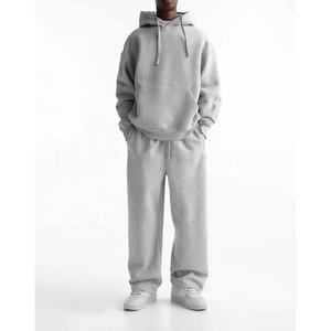 Ensemble de survêtement de sport unisexe de haute qualité pour hommes, sweat-shirt à capuche personnalisé et pantalon de jogging, motif uni - Product Image 4