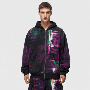 Sweat-shirts à épaules tombantes sublimés pour hommes – Pulls d'hiver tendance avec impression numérique personnalisée et poche - Product Image 2
