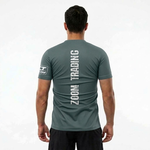 T-shirt essentiel pour homme, qualité supérieure, manches courtes, col rond, décontracté, 100% polyester, anti-UV, design personnalisé OEM - Product Image 2