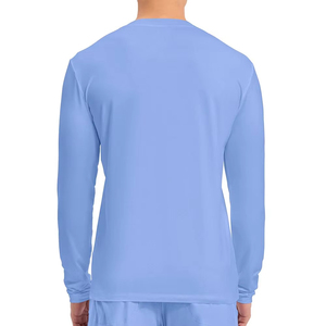 Men's Light Blue Long Sleeve <b>Scrub</b> Top Knitted Cotton Polyester Hospital <b>Uniform</b> <b>Scrub</b> Tops men hospital undershirts - Product Image 4