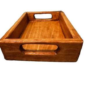 Plateau de service en bois de qualité supérieure pour cuisines élégantes, idéal pour servir des aliments et des boissons, fabriqué à la main en bois de qualité supérieure pour des plateaux décoratifs élégants - Product Image 4
