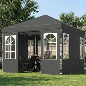 "9.6 X 9.6 ft UPF50+ Dark Gray Pop up <b>Canopy</b> <b>Tent</b> with One Push Setup & Sidewalls" - Product Image 2