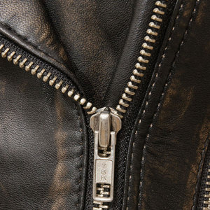 Blouson de moto en cuir véritable pour femme, manches longues, fermeture éclair, col ouvert, vente en gros, blouson de motard en cuir véritable pour femme - Product Image 5