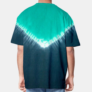 T-shirt personnalisé tie-dye en spirale 100% coton, coupe oversize, streetwear unisexe, décontracté, été, vente en gros - Product Image 4